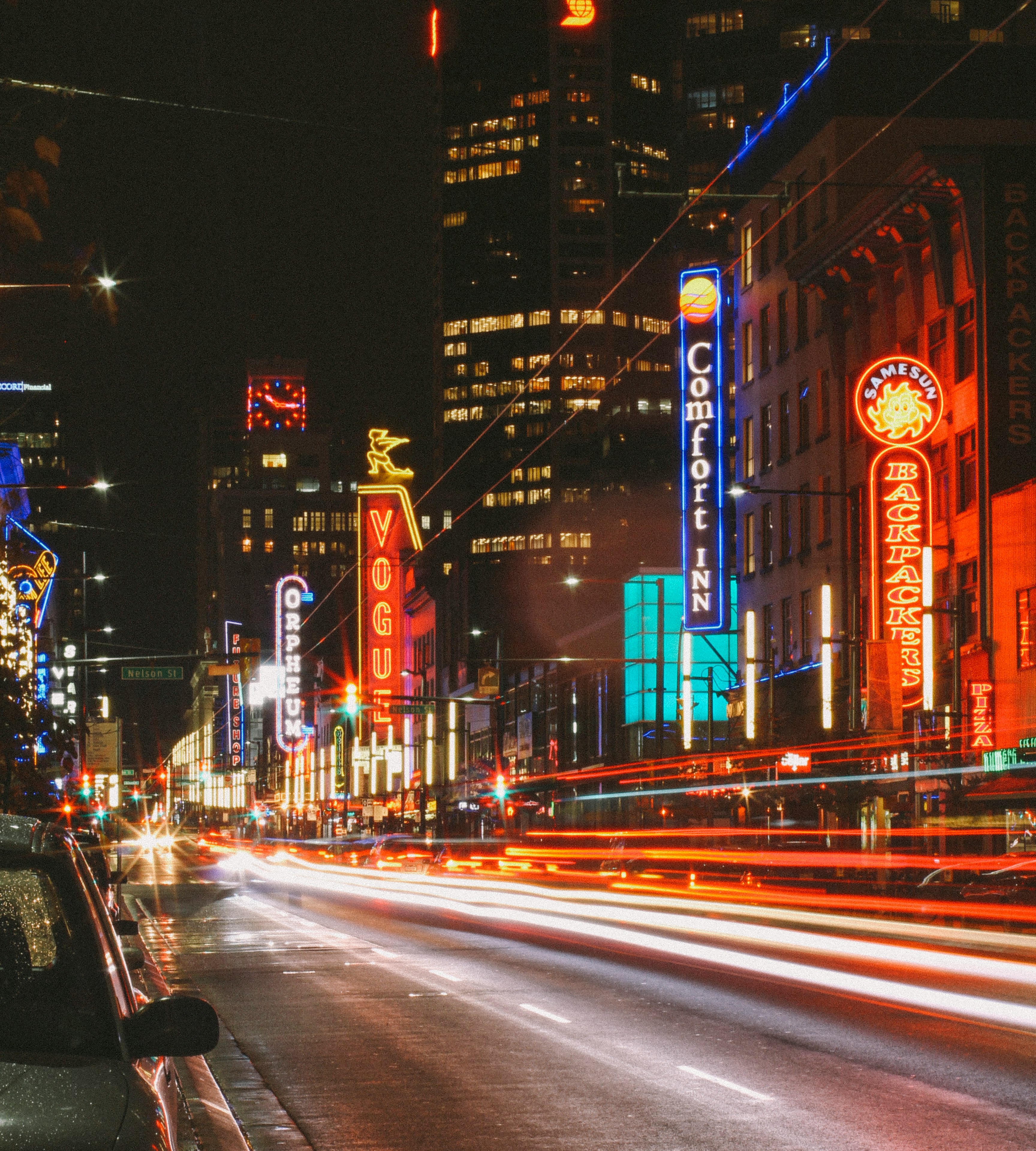 cars on road during night time